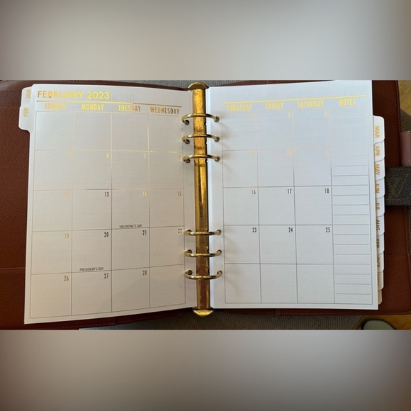 2026 TABBED Calendar Fits Louis Vuitton Agenda +Insert PAPER- +Pen+CHANEL Gift - Picture 3 of 14